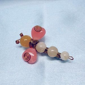 Handmade Dragonfly Brooch Heart Shaped Wings